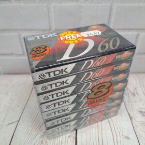 TDK 8 Pack D60 60‎ Minute High Output Audio Cassettes TYPE I IECI, NOS